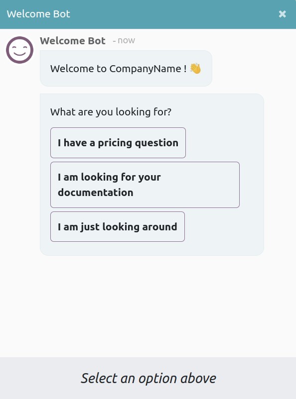 Example of the chatbot's condition