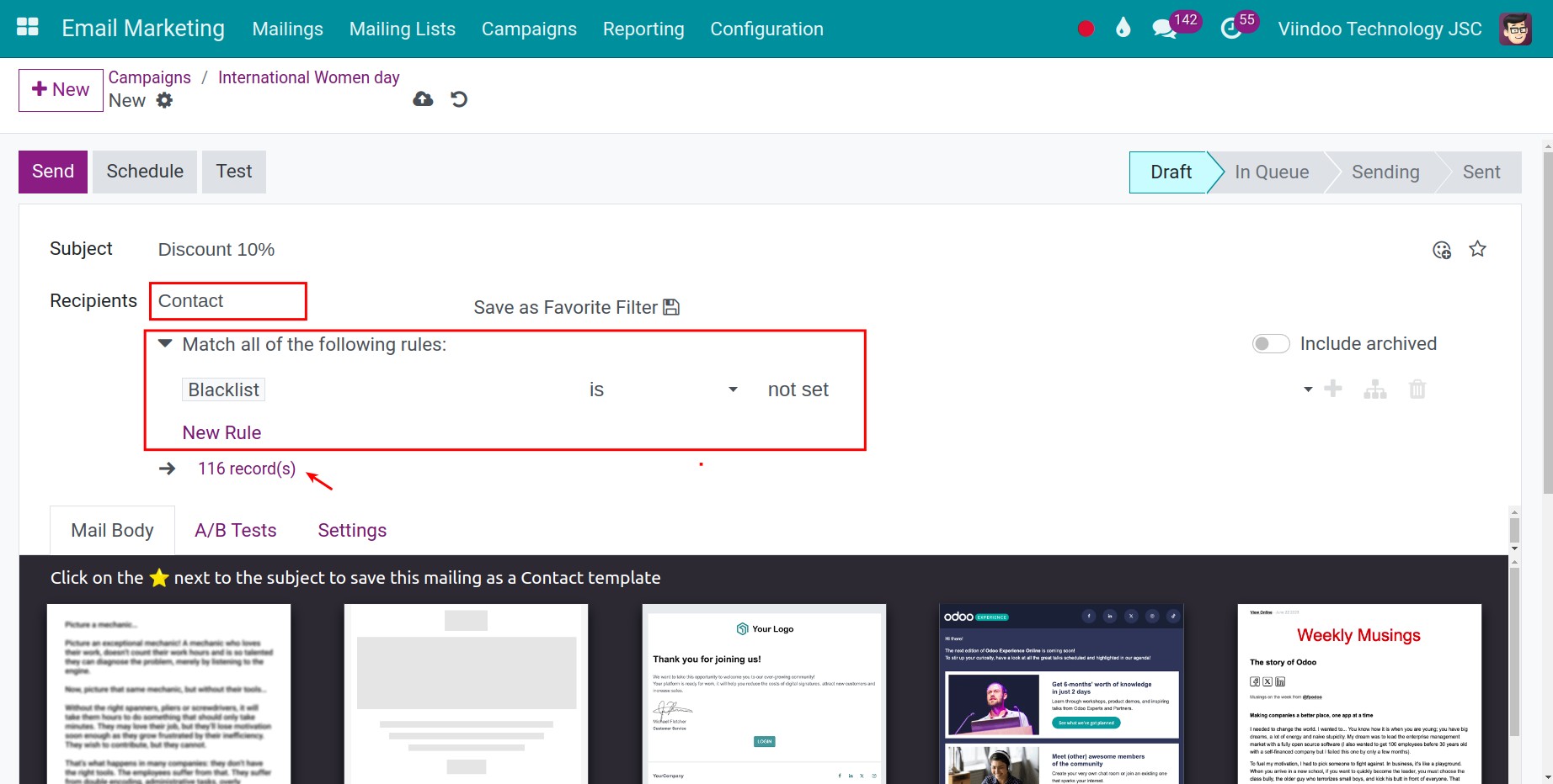 Match condition for contact type.
