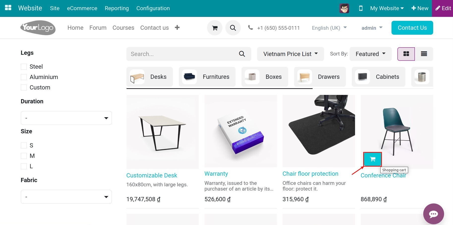 Add to cart icon