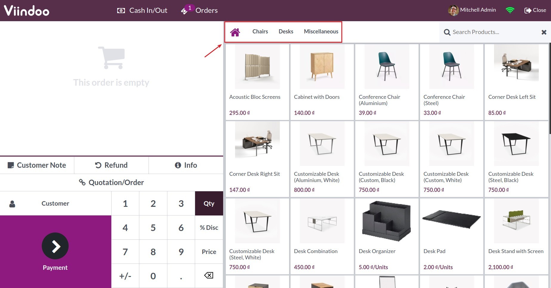 Category in POS - Viindoo