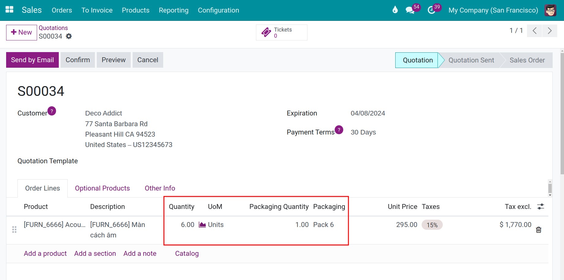 Picking the way for product packagings on sale order form in Viindoo Stock Management module