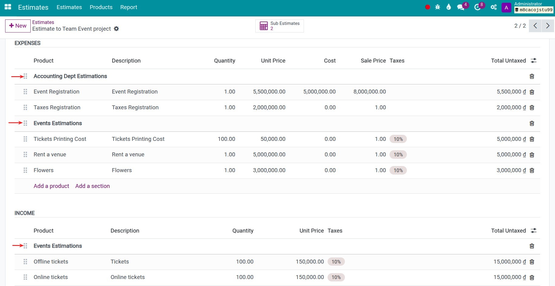 Auto-summarize estimates