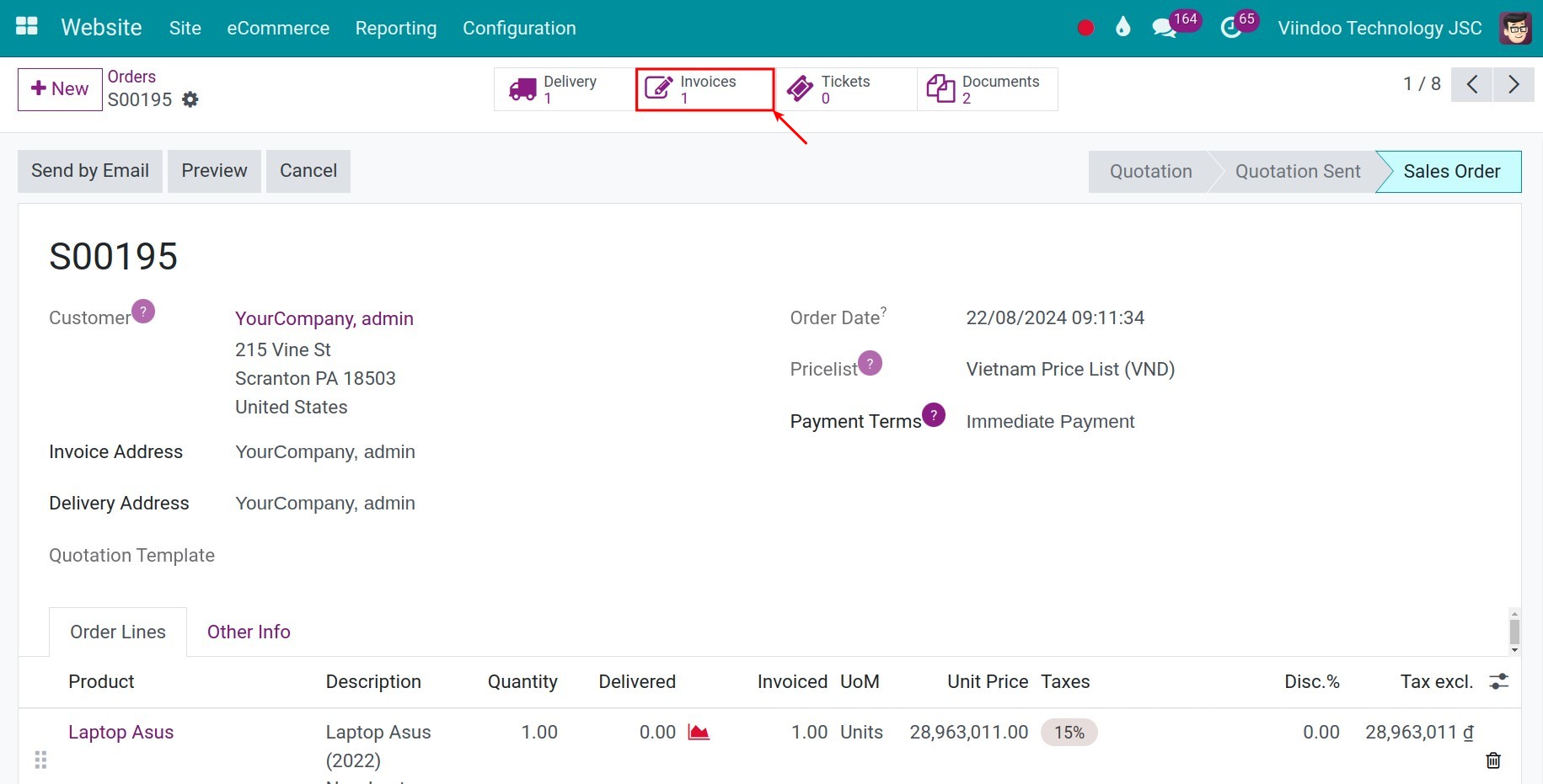 Automatic invoice