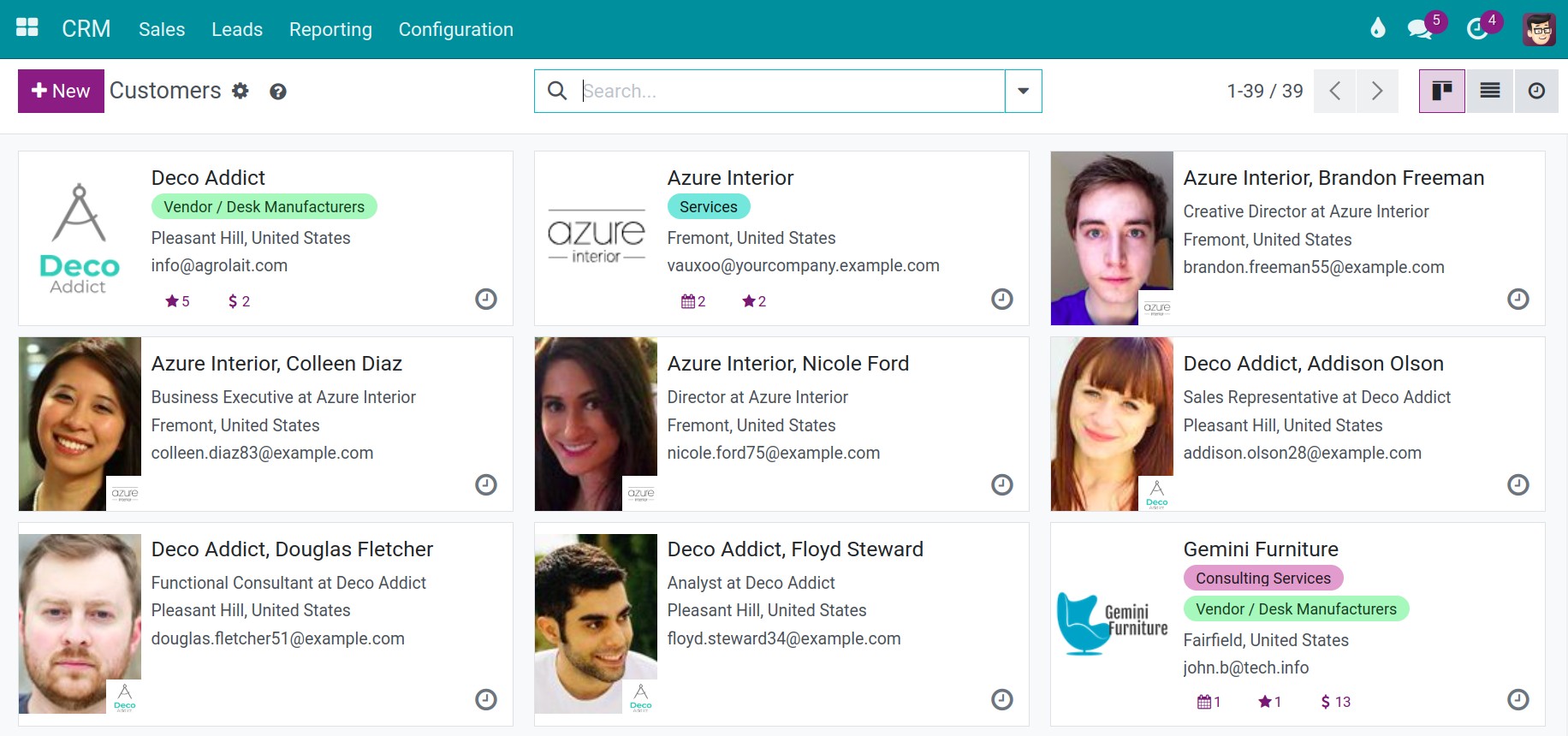 Customers Information in CRM application