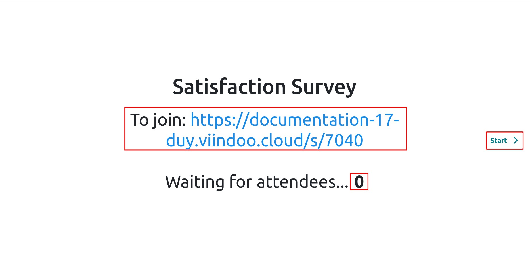 Start live survey session