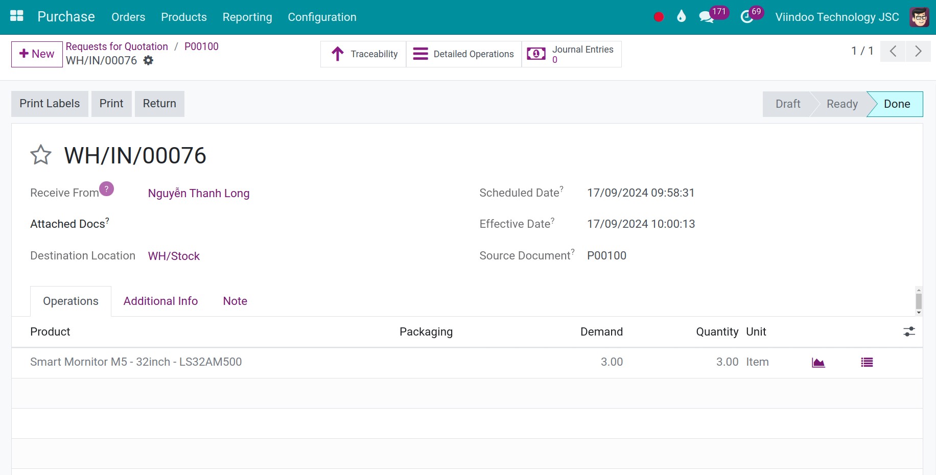 Stock the goods according to Putaway Rule Inventory Viindoo