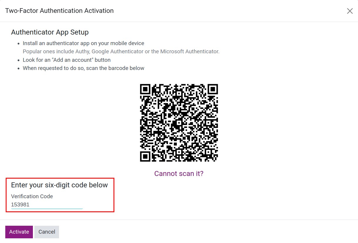 enter the code