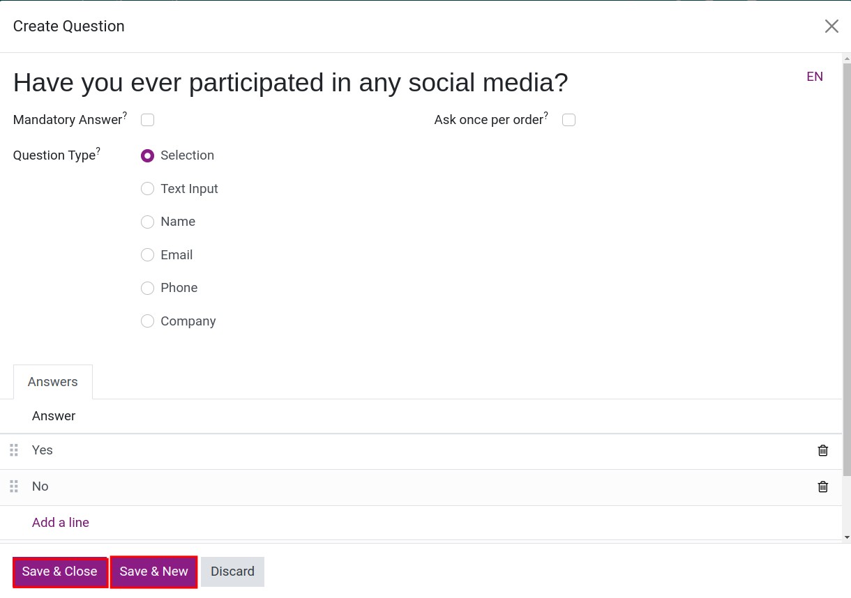 Create questions