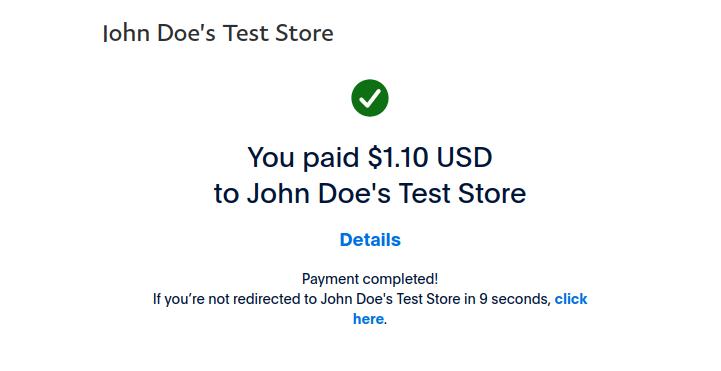 Successfully paid with Paypal
