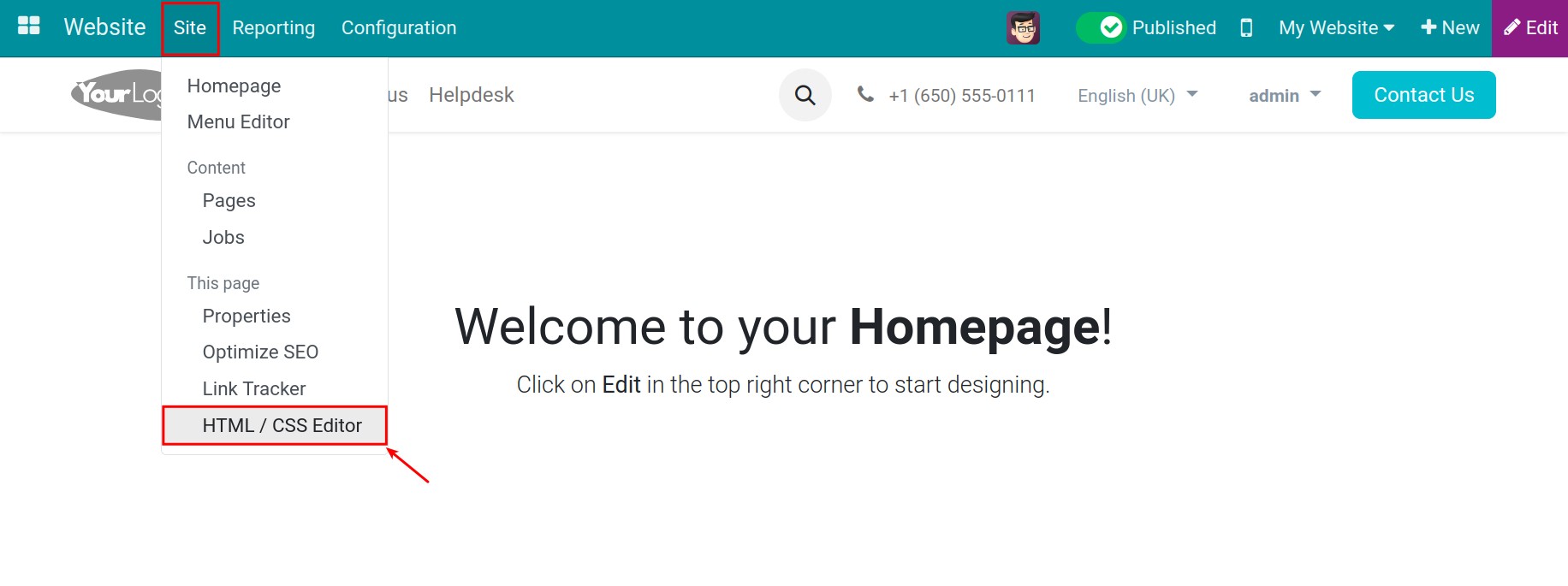 acess to HTML/CSS editor