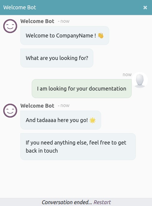 Example the chatbot's condition 2