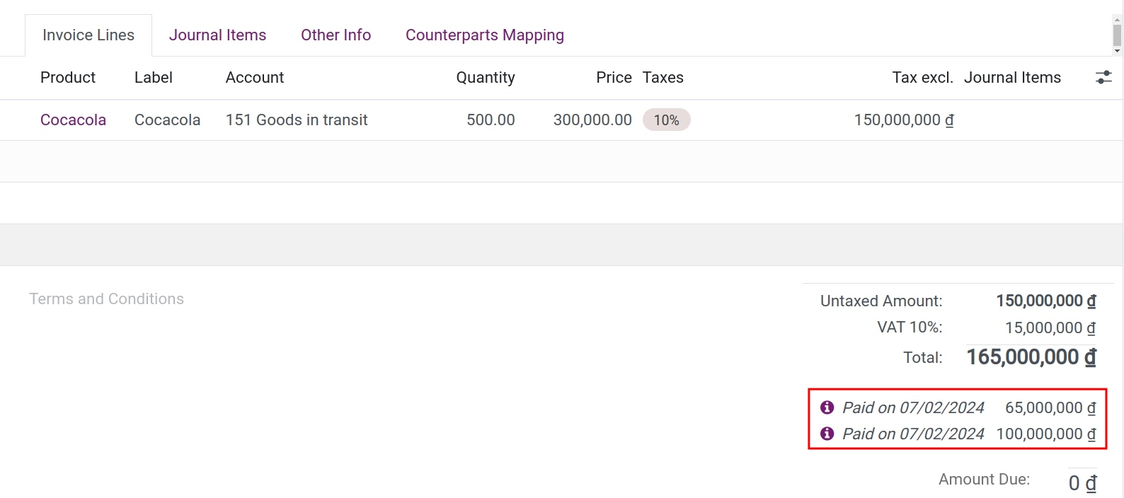 Auto-reconciliation in Viindoo Accounting app