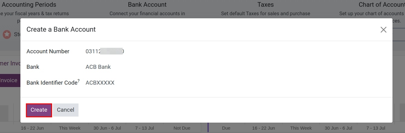 Bank Account - Accounting app Viindoo