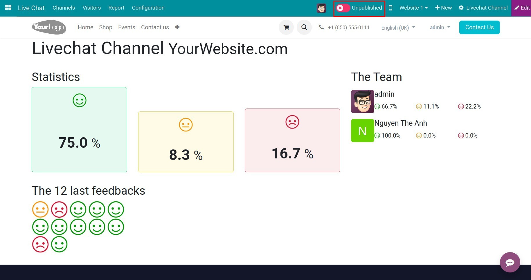 Enable publish mode