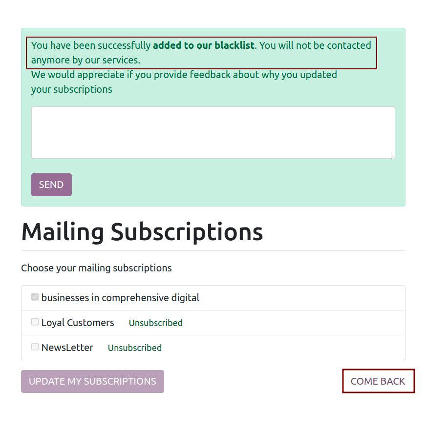Subscribe to the blacklist