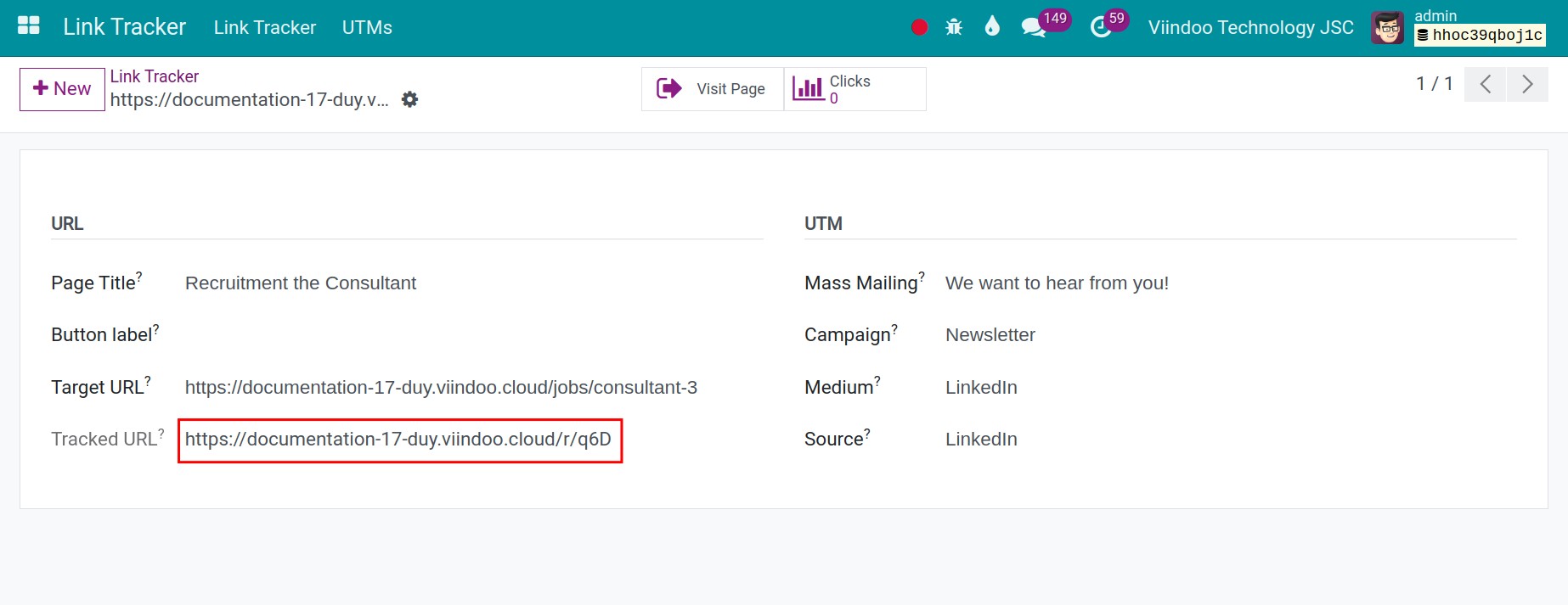 Details of Link tracker