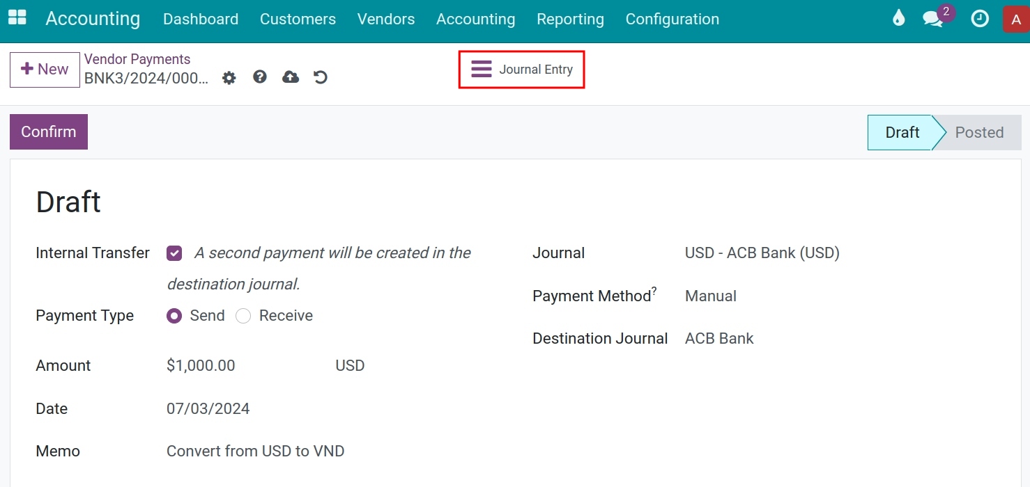 Sending money transaction