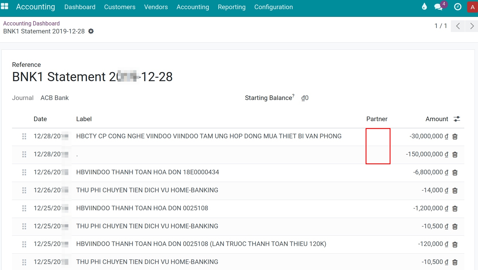 Uploaded bank statement