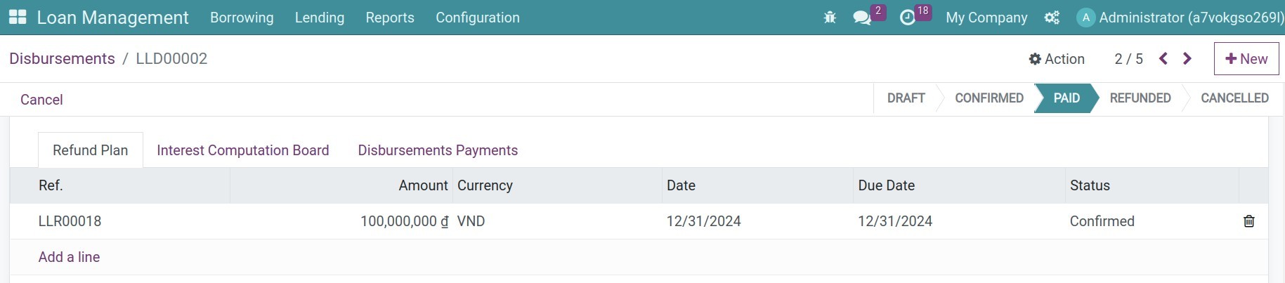 Add repayment details