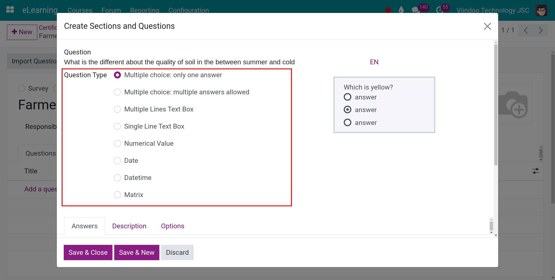 Create questions
