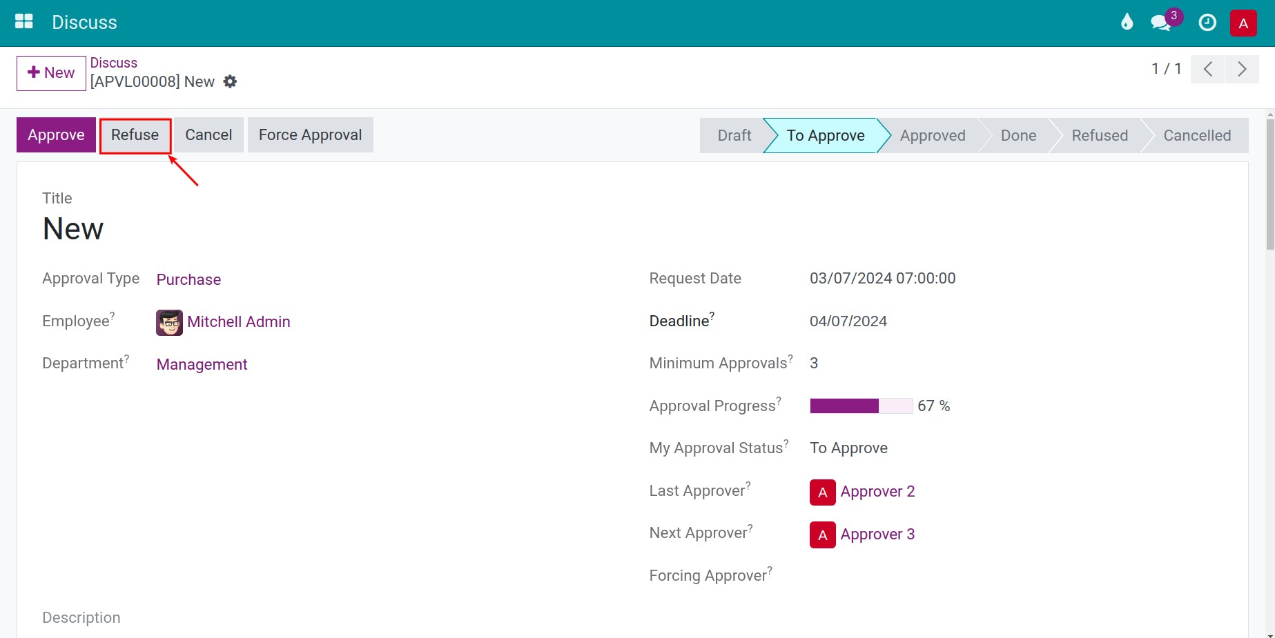 Third approval refuse - Viindoo