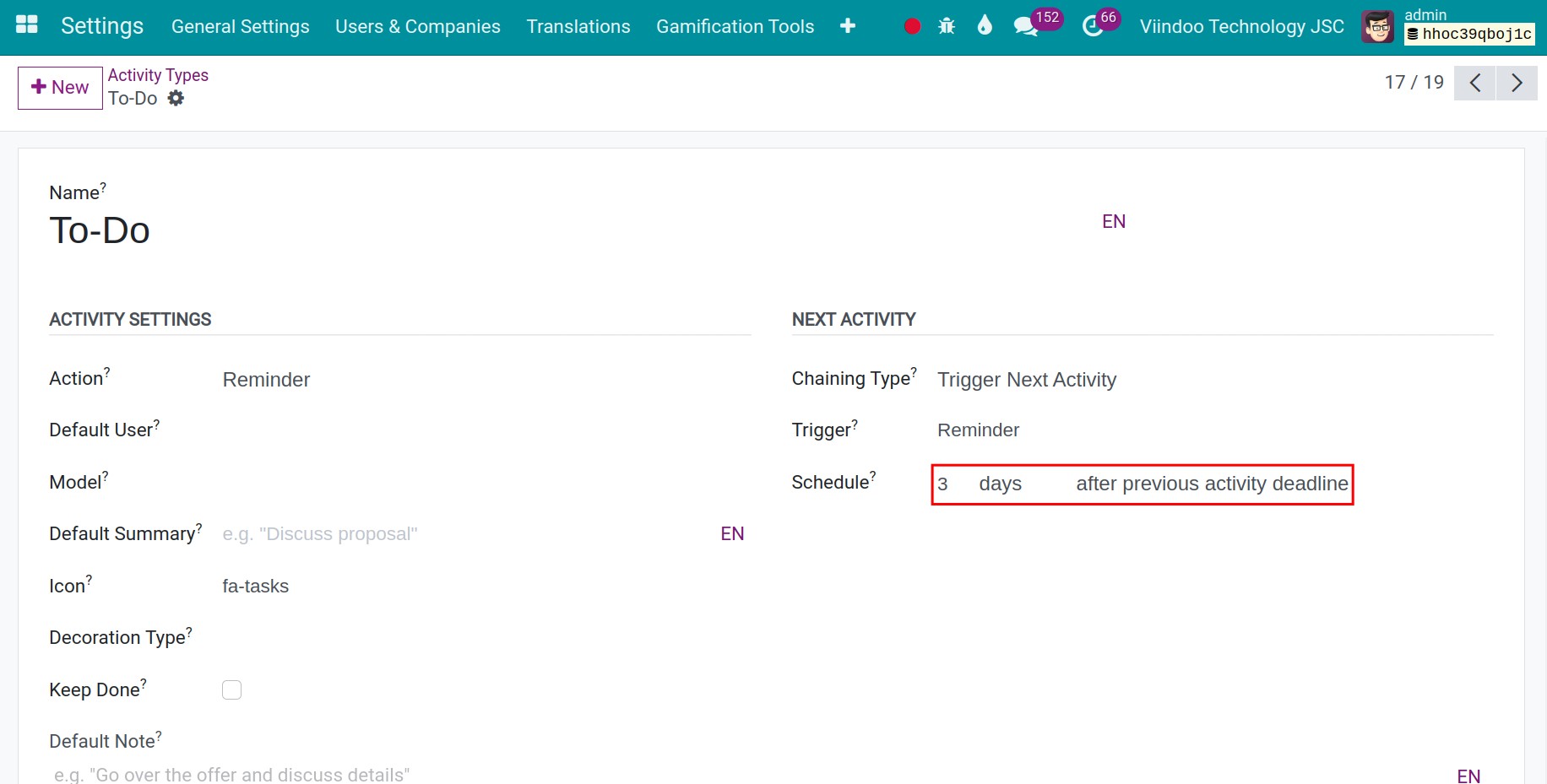 example of the type After previous activity deadline