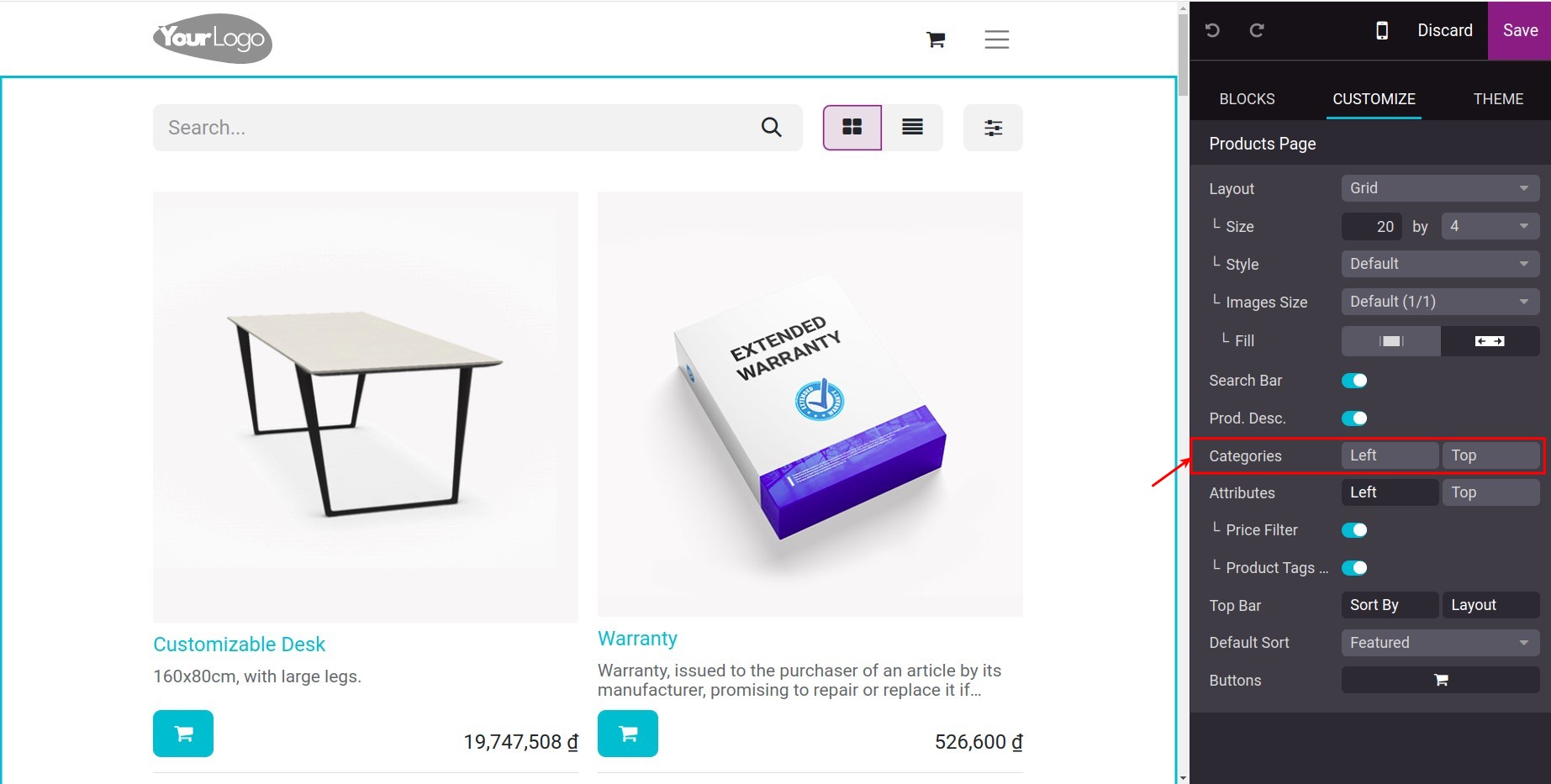 Enable eCommerce Categories feature