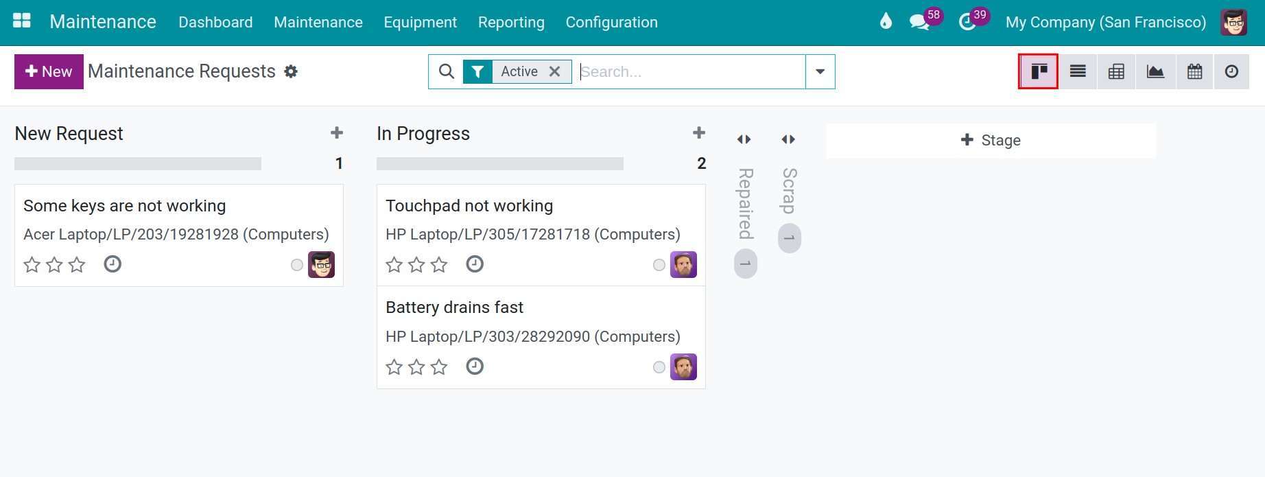 Kanban view