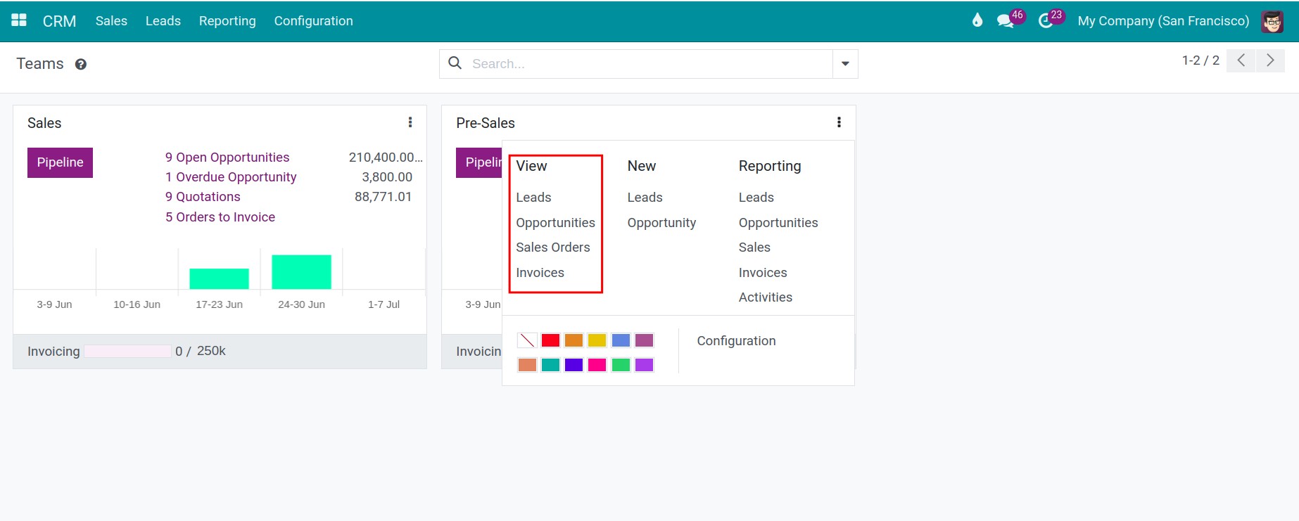 Teams kanban view