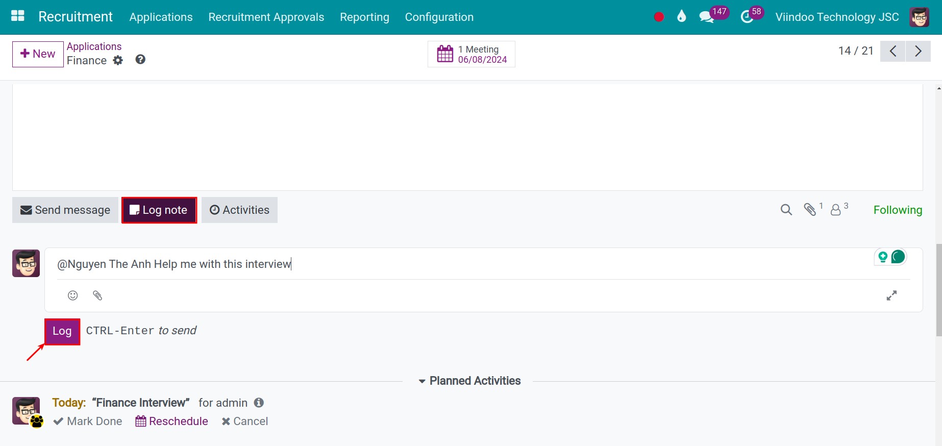 Internal exchange and approval