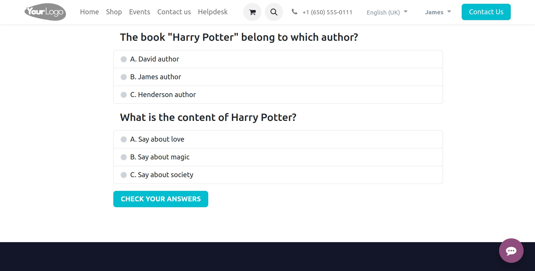 Answer quiz questions