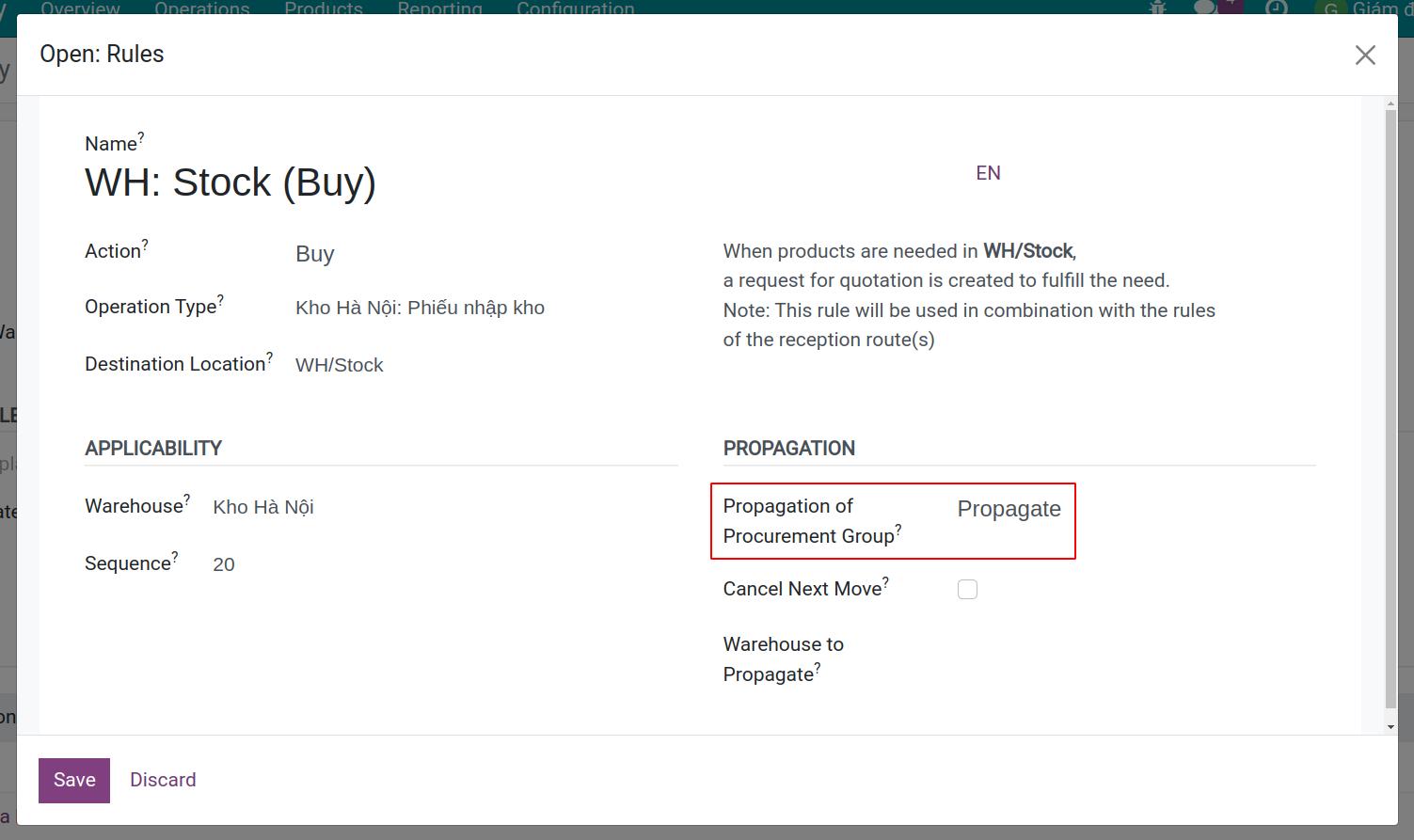 Enable propagate on rules