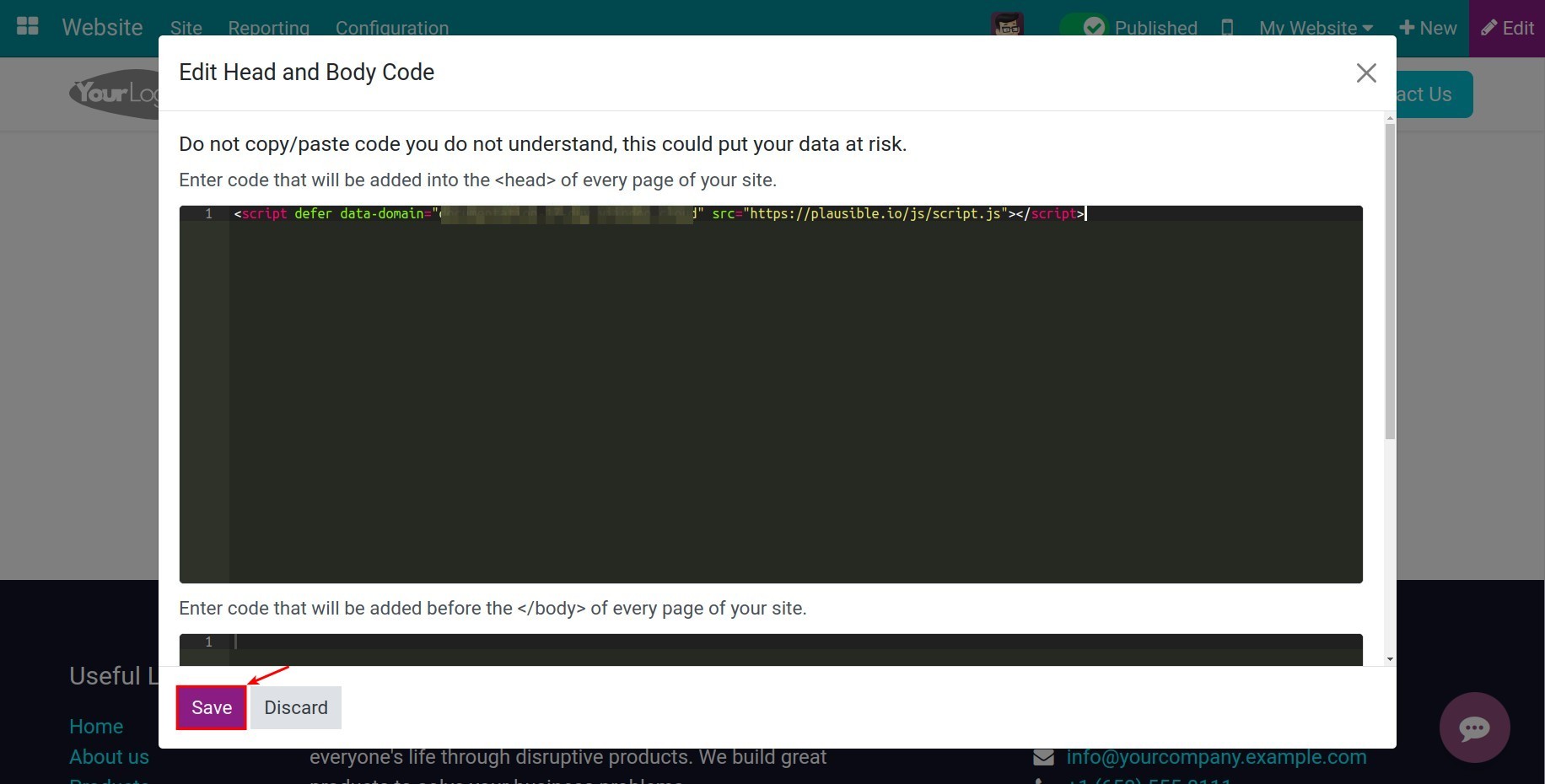 copy past snippet code