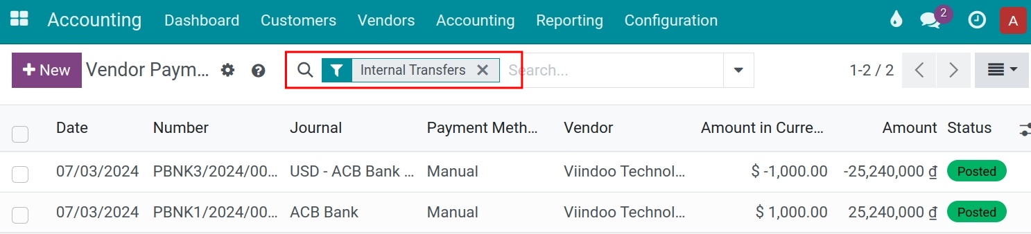 Find the automatically created payment