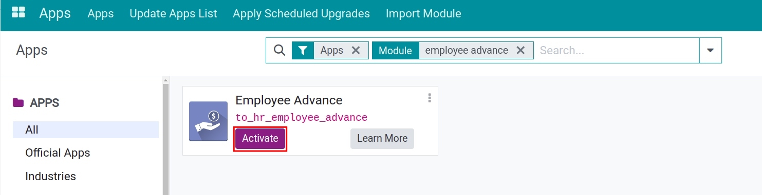 Install the Employee Advance app