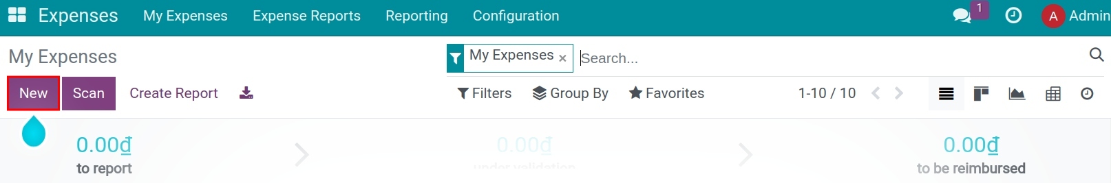Employees create expenses