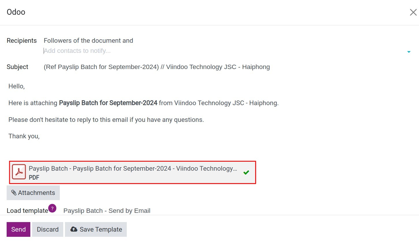 Send email to banks - Payroll Management Software Viindoo