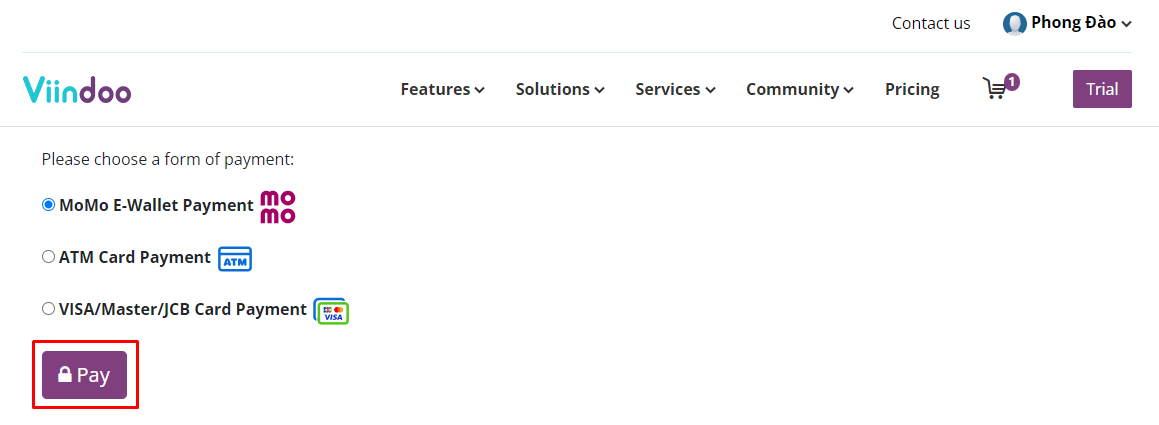 choose detailed payment method