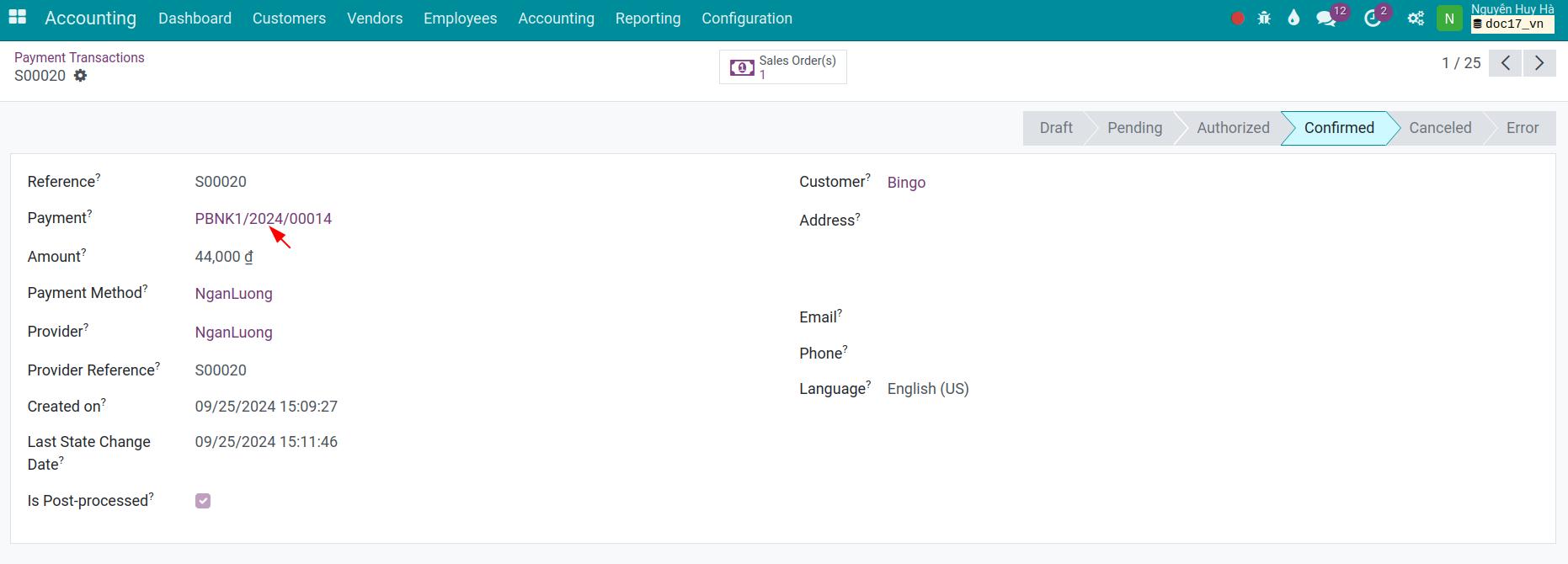Transaction information