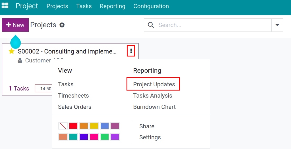 Project Updates in Viindoo