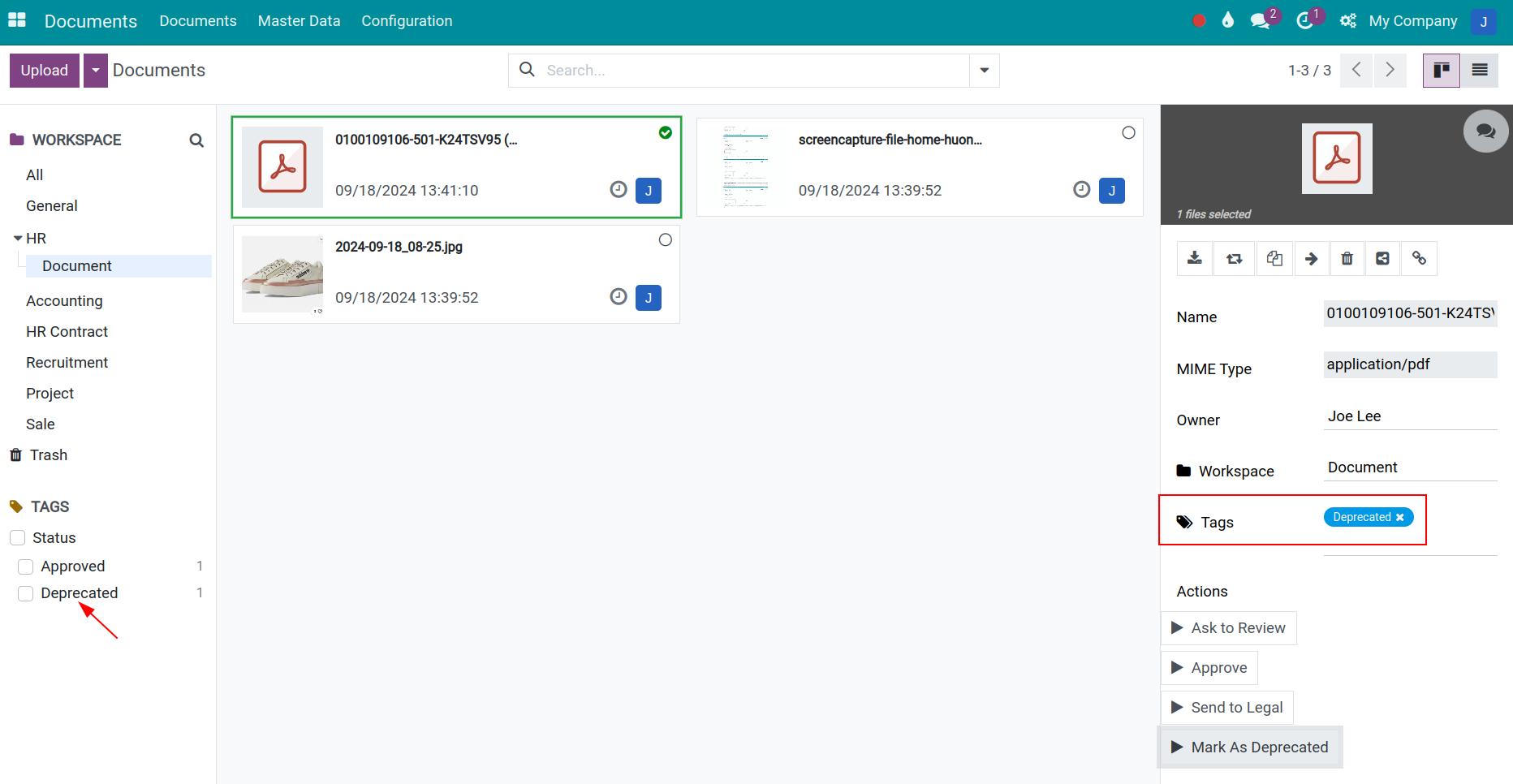 Auto-update document status