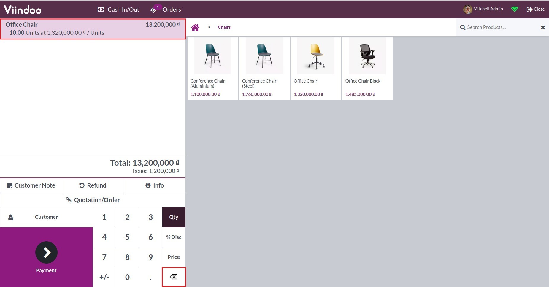 Delete a product - Viindoo PoS