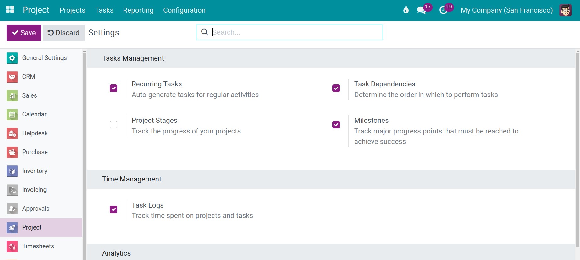 activating recurring Tasks feature