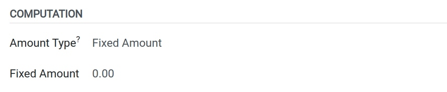 Fixed Value calculation formula type Salary Rule Payroll Viindooz