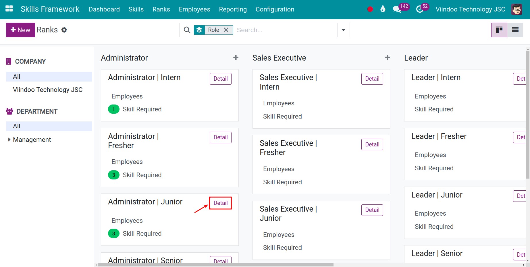 Setting up a Skills Framework based on rạnk