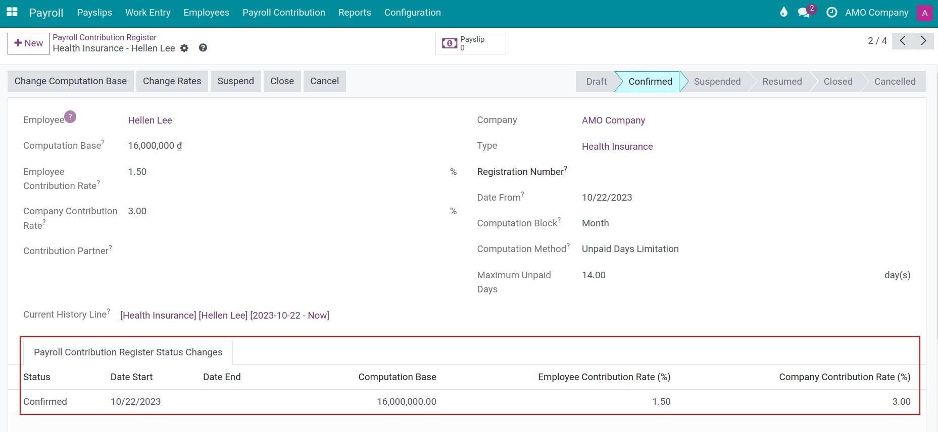 Track the contribution status changes