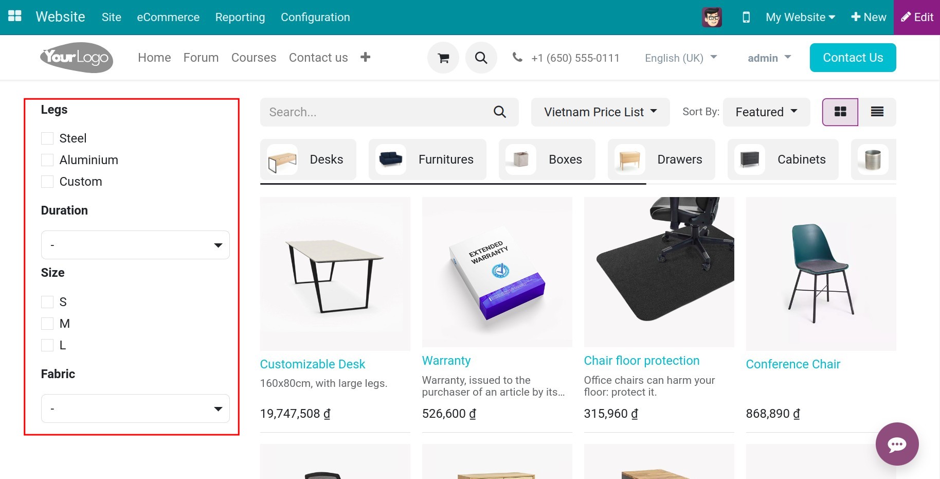 Attributes of products