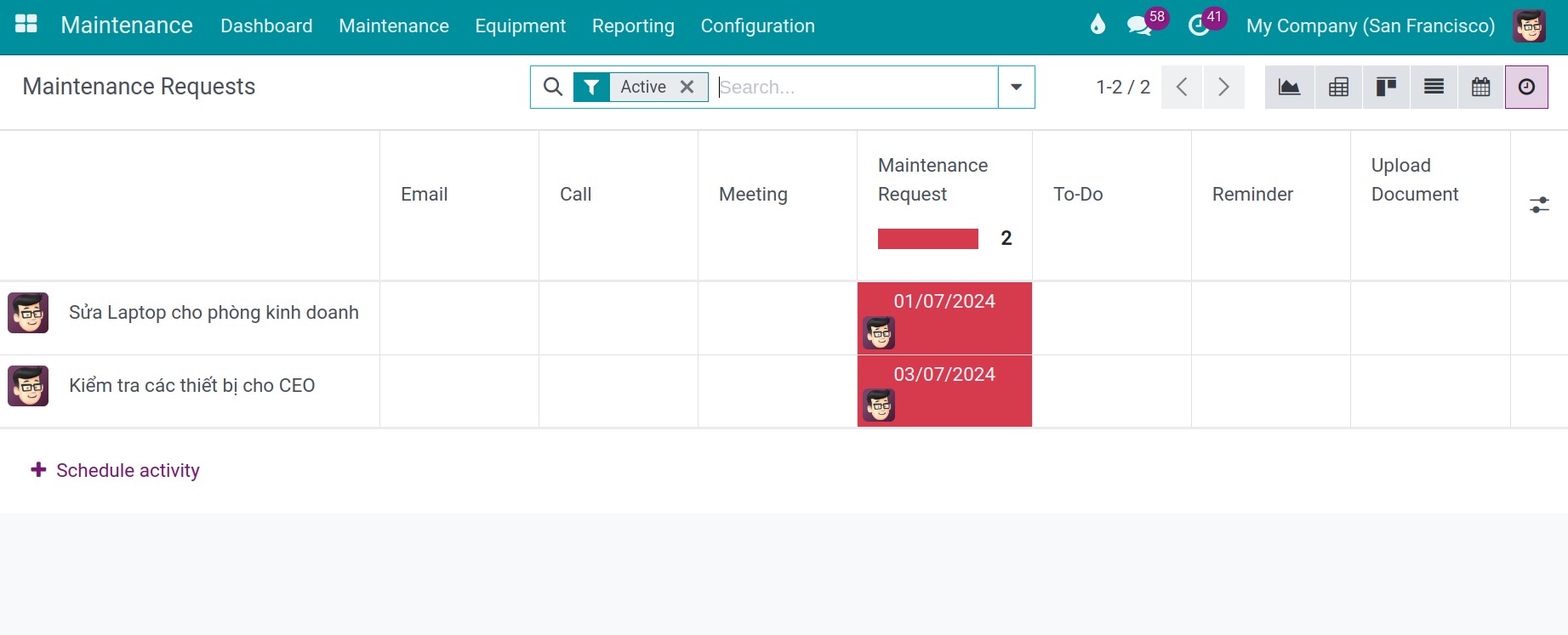 Activity view