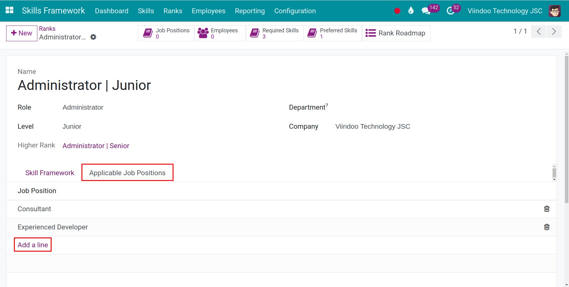 Setting up a Skills Framework based on Job Position