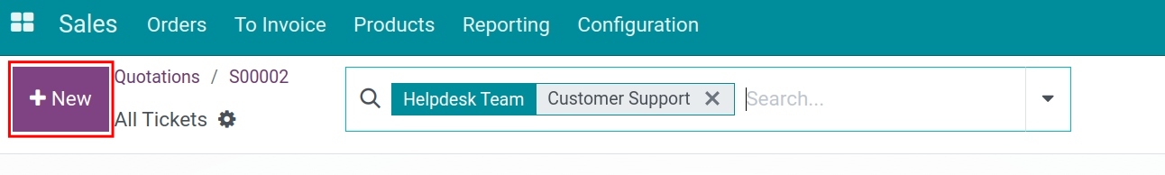 Create a ticket from a quotation Viindoo